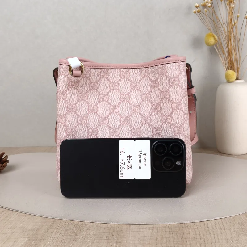 GUCCI Crossbody Bag GG Emblem Pink PVC Small 19 × 11 × 18 cm — cover view 2 of 5