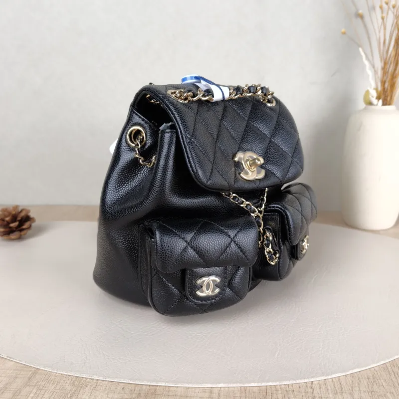 Chanel Backpack Duma Black Grained Calfskin Small18 × 9.5 × 19 cm — cover view 3 of 5