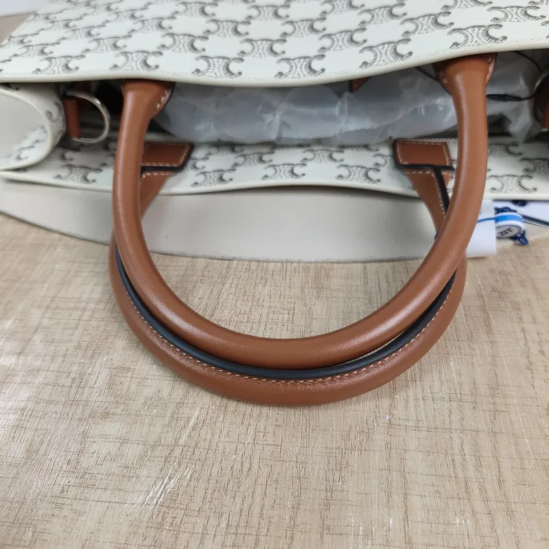 CELINE Crossbody Bag CABAS White Monogram PVC Medium 31.5 × 5 × 35 cm — detail view 7 of 12
