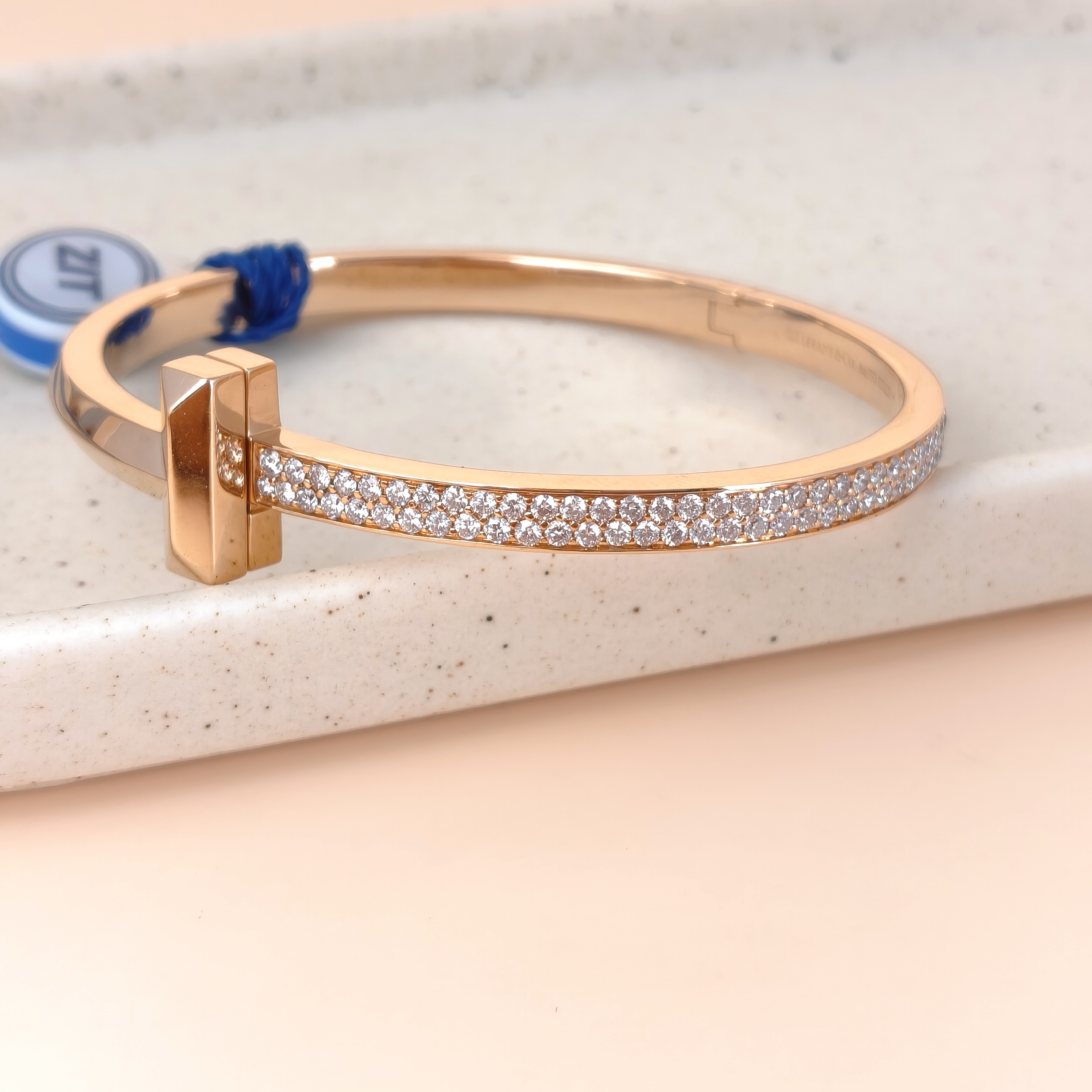Tiffany&Co. Bangle T Collection T1 Bangle Rose Gold Rose Gold Diamond18KR ose Gold One Size18cm — cover view 6 of 8