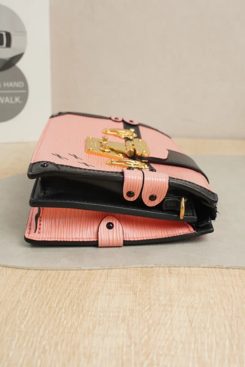 Louis Vuitton Box Pink Embossed Calfskin · Shoulder Strap · 22.5 × 6 × 15 cm — detail view 7 of 17