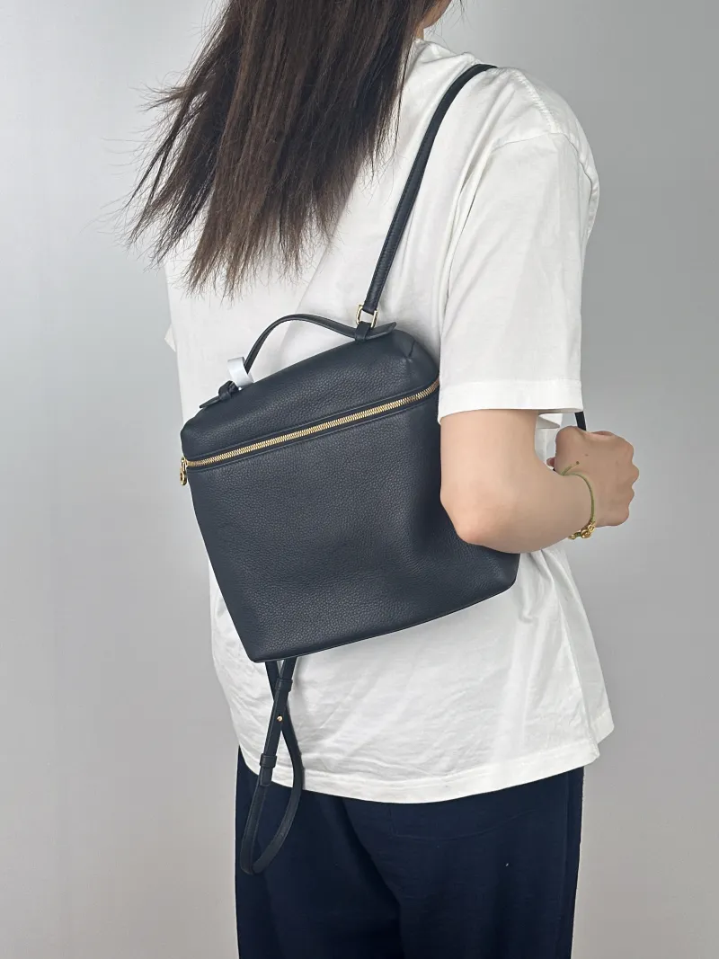 Loro Piana Backpack Backpack Black Calfskin One Size23 × 8 × 21 cm — on-model view 2 of 3