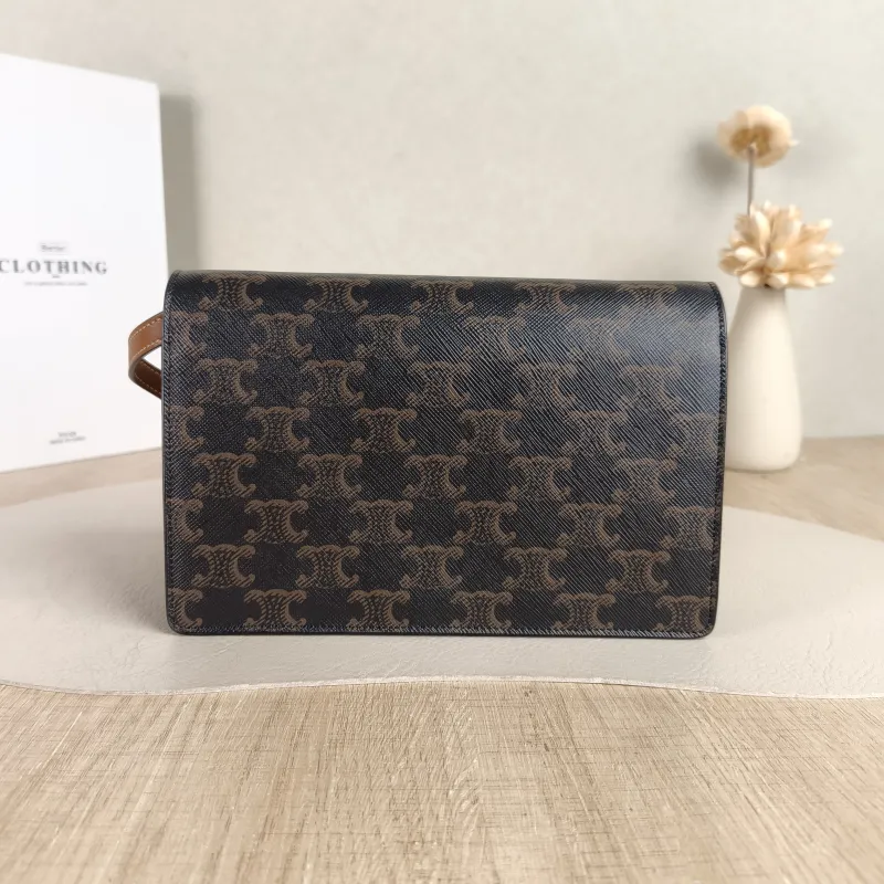 CELINE Crossbody Bag TRIOMPHE Clutchwoc Monogram PVC One Size 20 × 6 × 12 cm — cover view 3 of 6