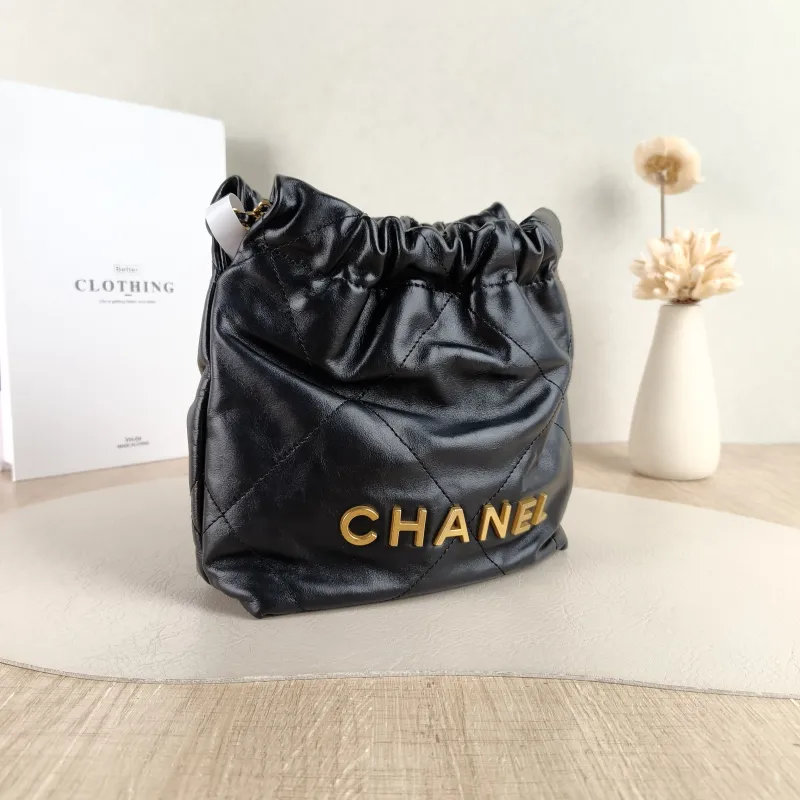 Chanel Shoulder Bag 22Bag Black CC alfskin Mini 20 × 6 × 19 cm — cover view 3 of 5