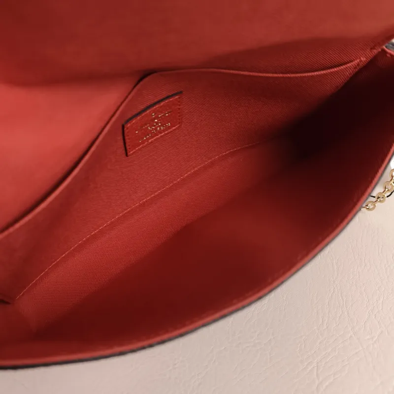 Louis Vuitton Crossbody Bag Pochette Félicie Red Calfskin Small 21 × 3 × 12 cm — detail view 13 of 13