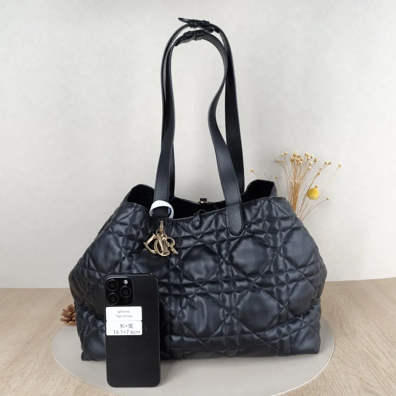 DIOR Top Handle Bag TOUJOURS Black Calfskin Large37 × 21 × 27 cm — cover view 4 of 5