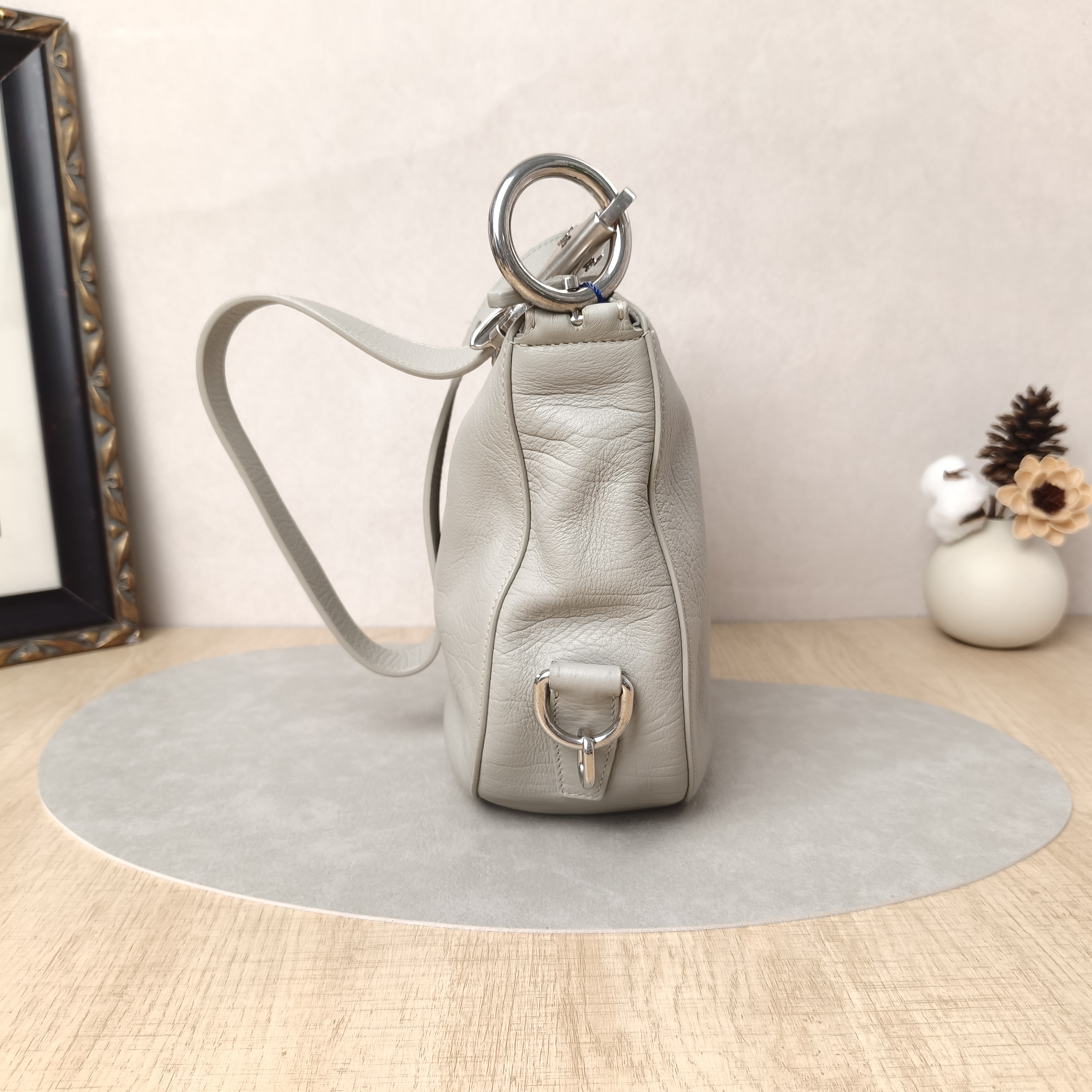 BURBERRY Crossbody Bag Crossbody Bag Grey Calfskin One Size24 × 8 × 23 cm — cover view 3 of 10