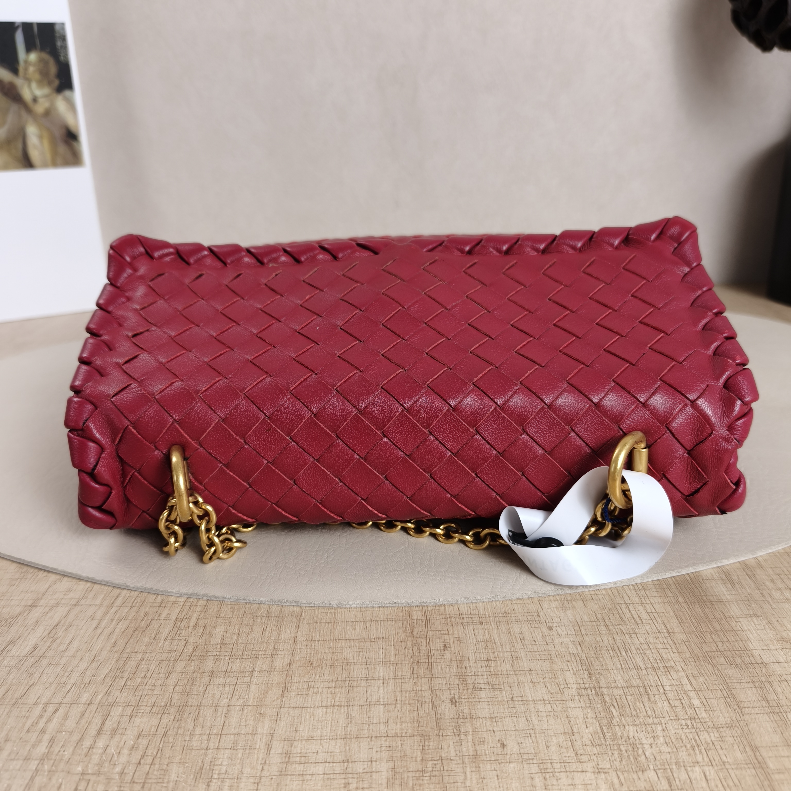 Bottega Veneta Shoulder Bag Woven Messenger Bag Burgundy Lambskin 21.5 × 7 × 13.5 cm — cover view 11 of 11