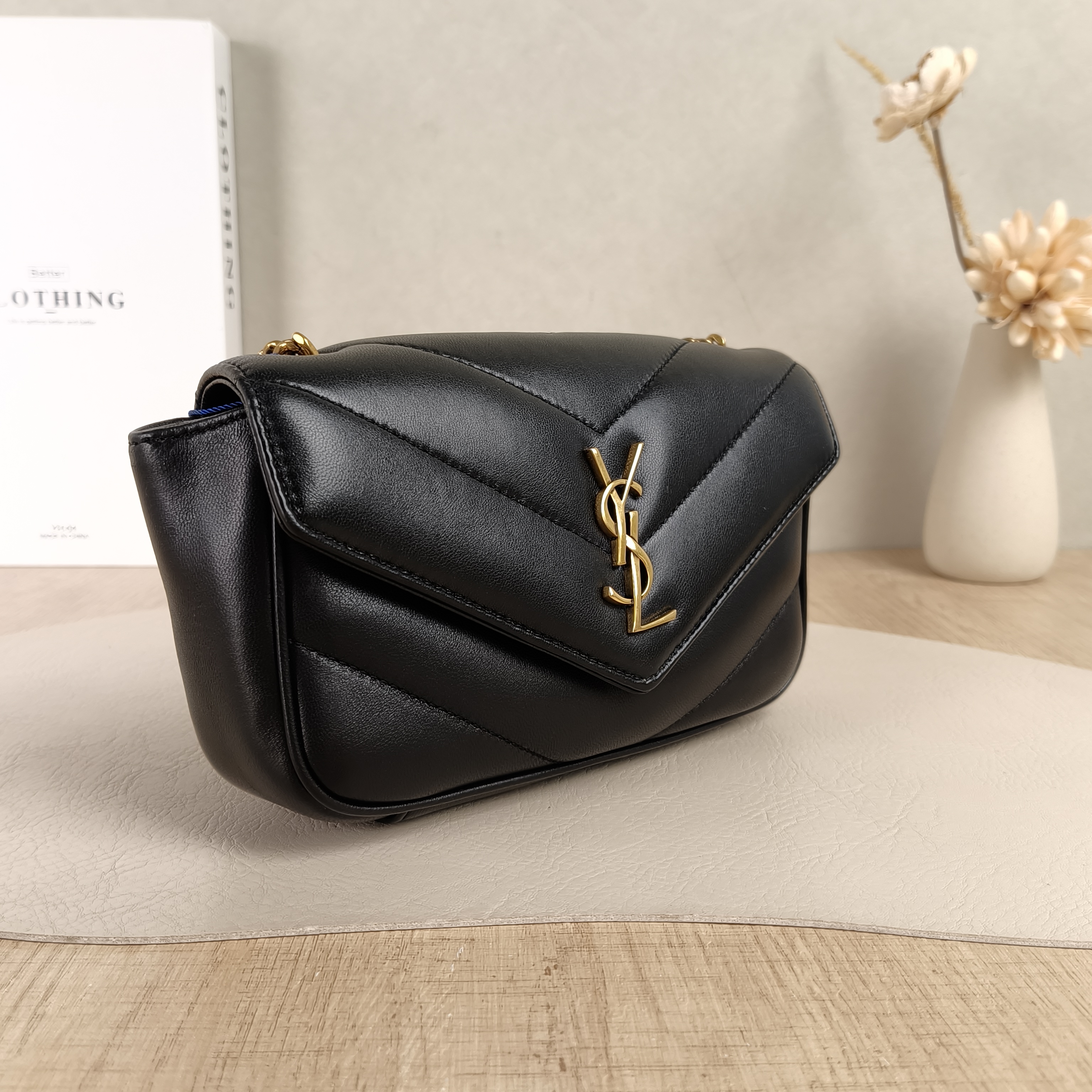 SAINT LAURENT Crossbody Bag LOULOU Black SL ambskinmini20 × 5 × 12 cm — cover view 5 of 5