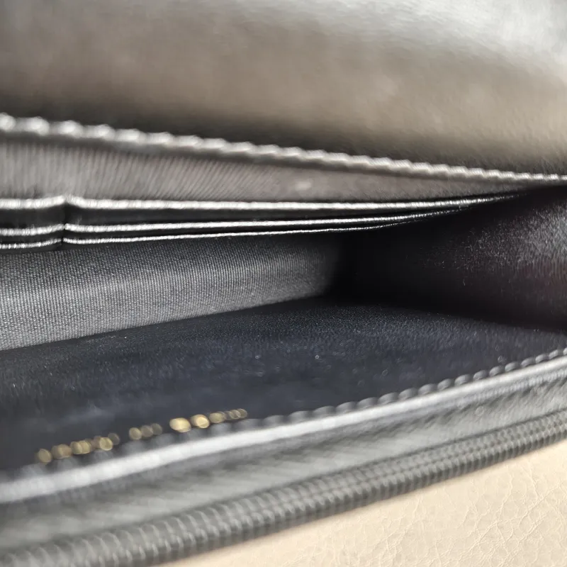 Chanel Crossbody Bag woc Black Waxed Leather One Size 19.2 × 3.5 × 12.3 cm — detail view 10 of 13