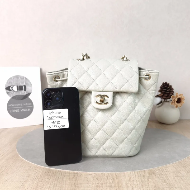 Chanel Backpack23s Backpack Grey Grained Calfskin Small18 × 10 × 23 cm — cover view 5 of 5