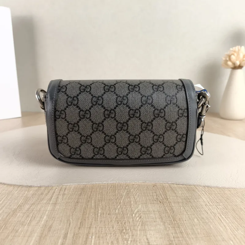 GUCCI Crossbody Bag Ophidia Messenger Bag Grey PVC One Size 19 × 5 × 11 cm — cover view 5 of 6