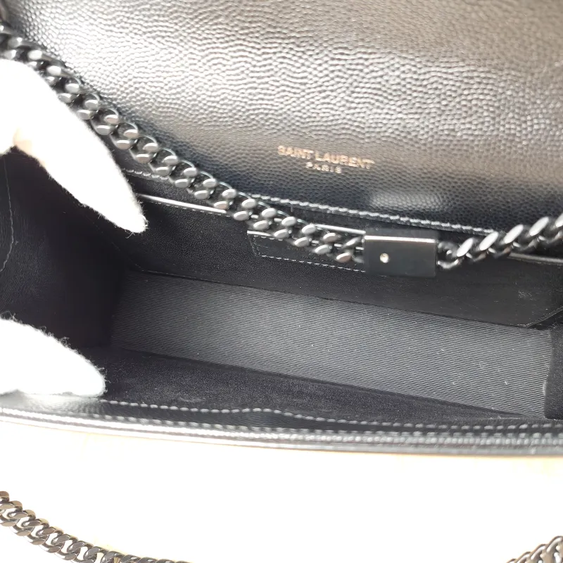 SAINT LAURENT Crossbody Bag KATE Black Grained Calfskin Medium 24 × 5.5 × 14.5 cm — detail view 10 of 10