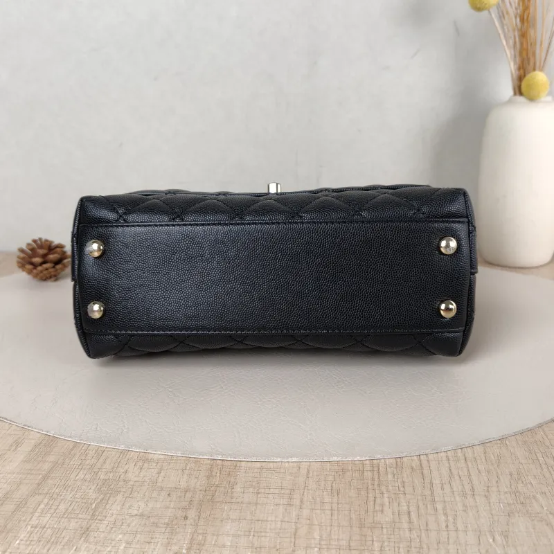 Chanel Top Handle Bag Coco Handle​ Black Grained Calfskin Small 24 × 10 × 14 cm — cover view 6 of 6
