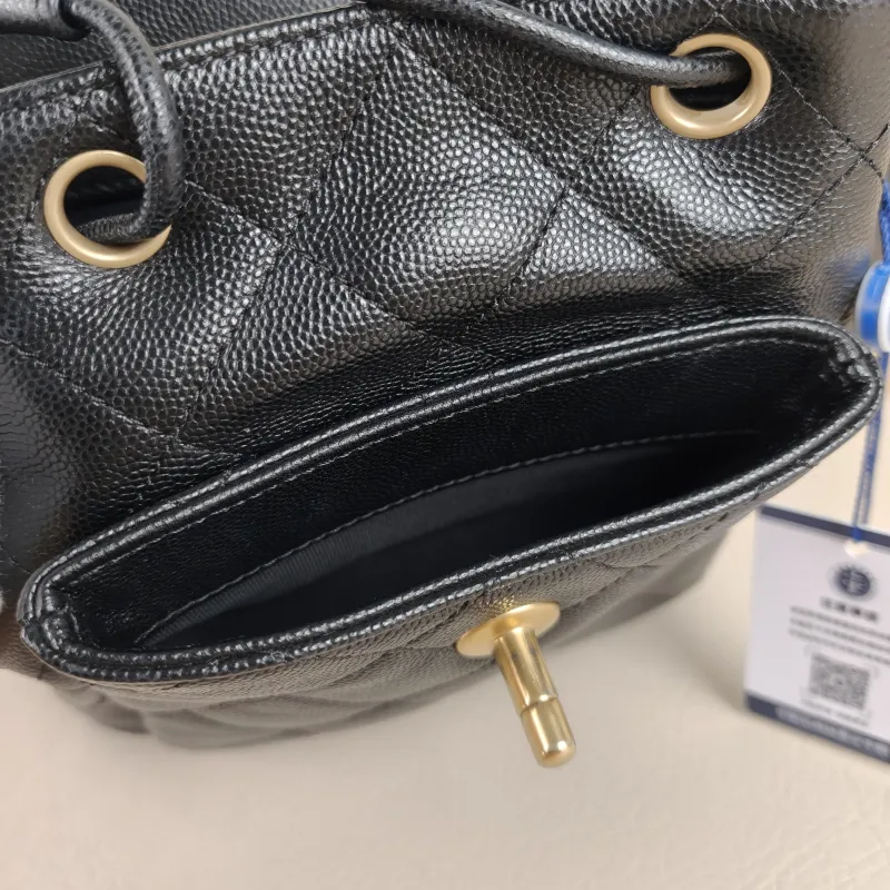 Chanel Backpack Backpack Black Grained Calfskin Small 19 × 9.5 × 21.5 cm — detail view 7 of 11