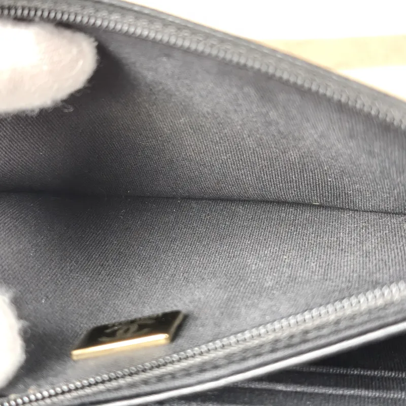 Chanel Crossbody Bag Classic Flap WOC CF WOCWOC Bag Woven c Black Calfskin One Size 19.2 × 3.5 × 12.3 cm — detail view 11 of 12
