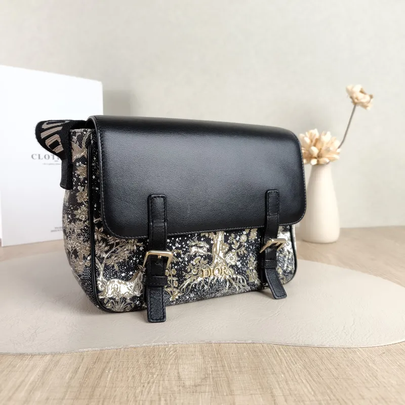 DIOR Crossbody Bag Magica Messenger Messenger Bag Black Canvas · Calfskin Small 21 × 8 × 17 cm — cover view 3 of 5