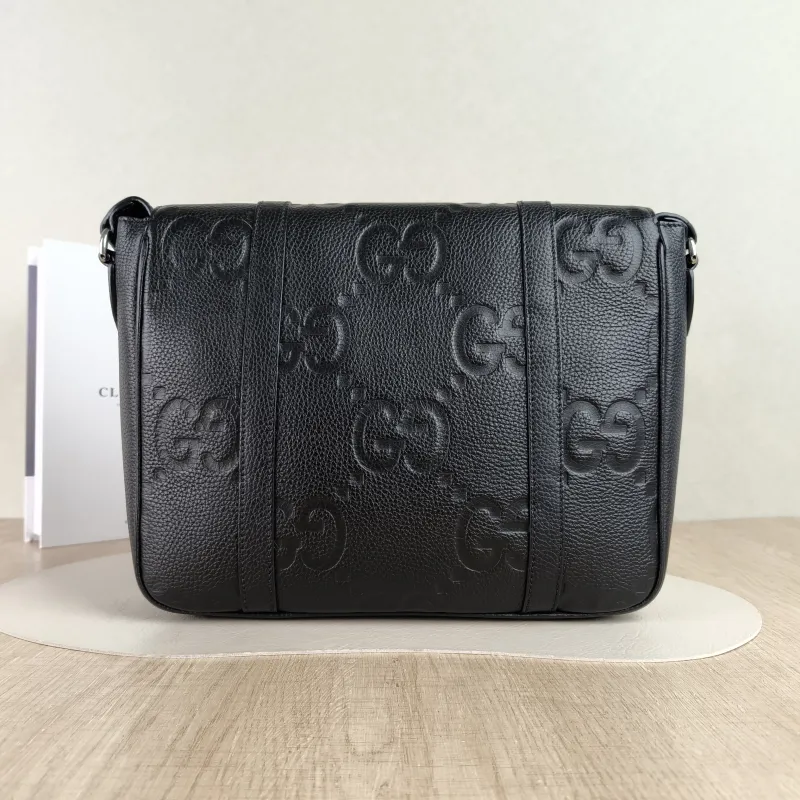GUCCI Crossbody Bag Messenger Bag Crossbody Bag Black Calfskin One Size30 × 6 × 25.5 cm — cover view 5 of 5