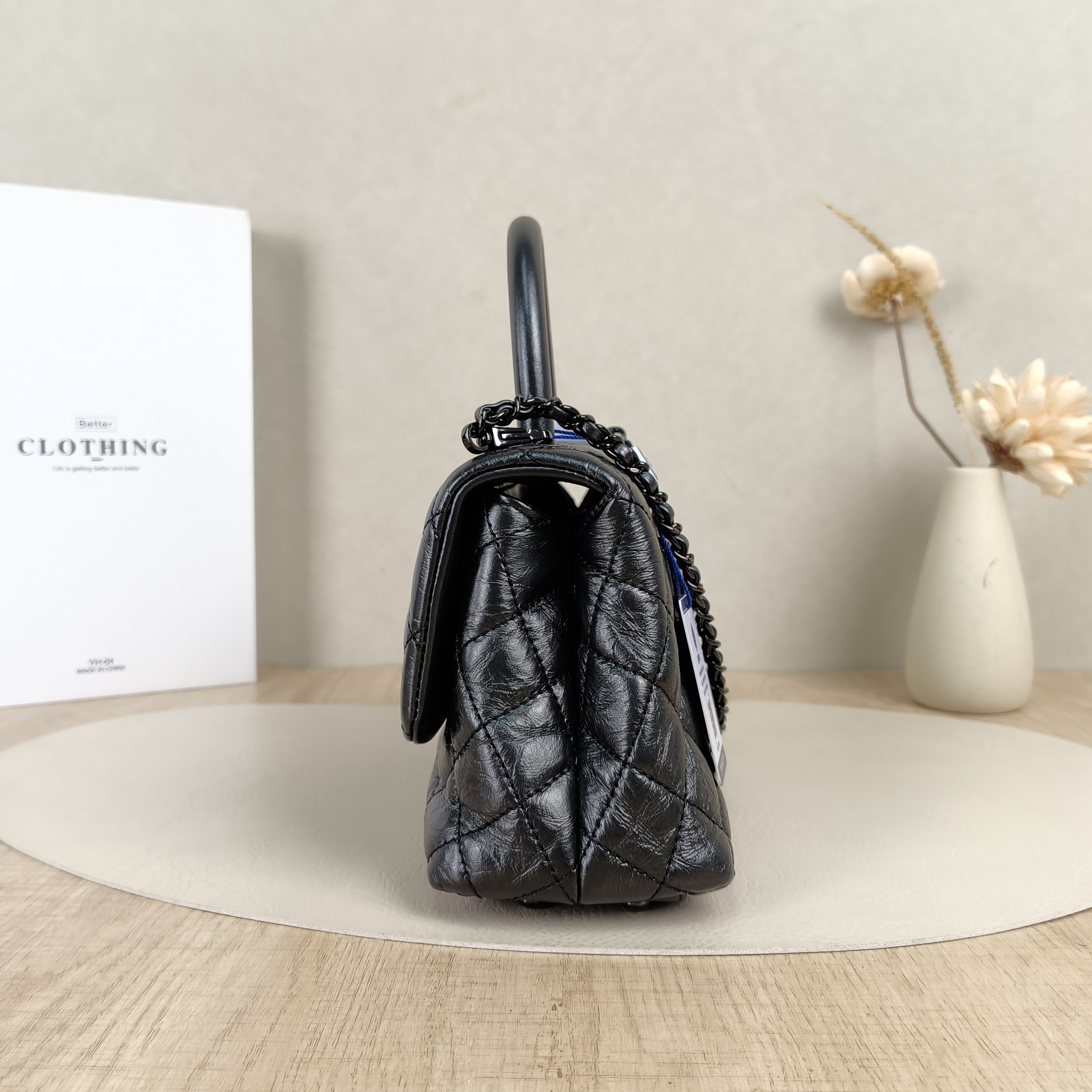 Chanel Top Handle Bag Coco Handle Grey Waxed Leather Calfskin Small24 × 10 × 14 cm — cover view 5 of 8