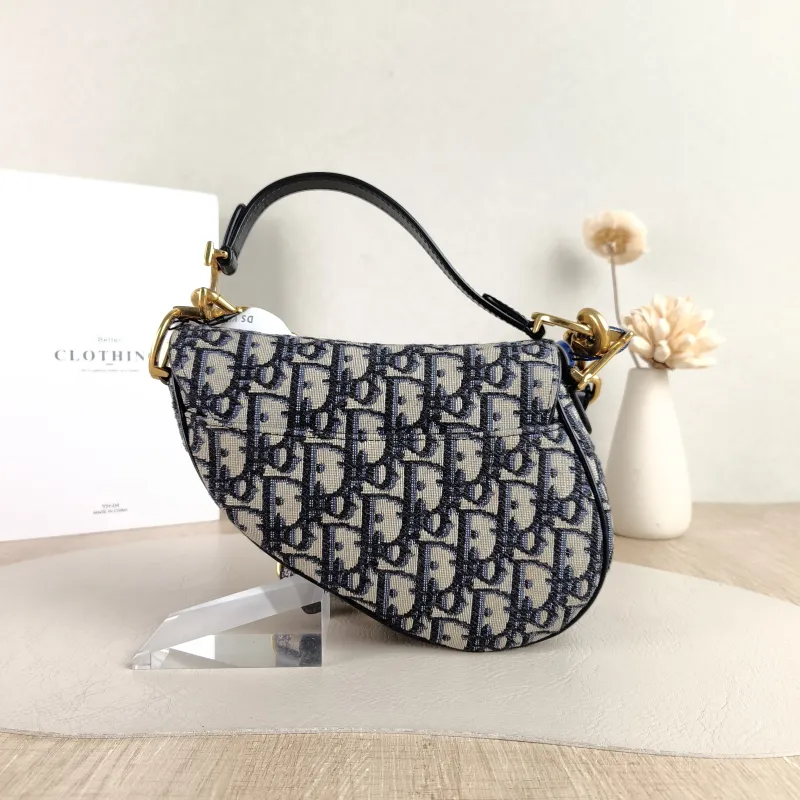 DIOR Top Handle Bag Saddle Blue Canvas Mini 19 × 6 × 15 cm — cover view 5 of 5