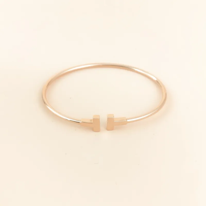 Tiffany&Co. Bangle T Collection T Gold 18k One Size 14.9cm