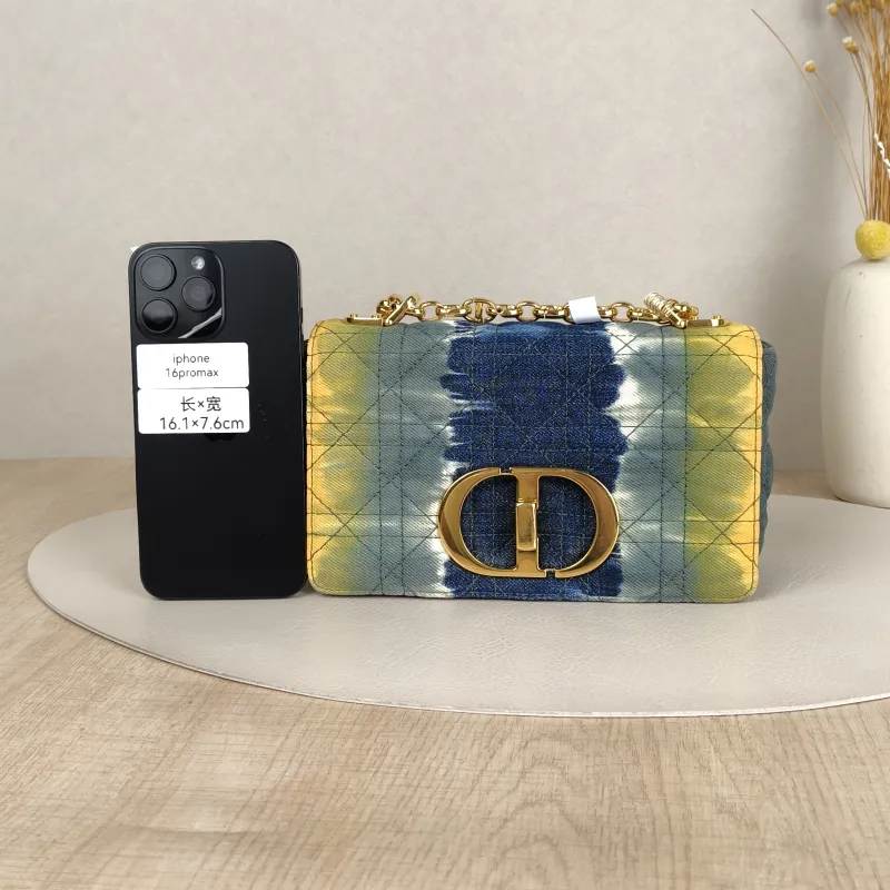 DIOR Crossbody Bag Caro Chain Bag Colorblock Canvas20 × 7 × 13.5 cm — cover view 8 of 9