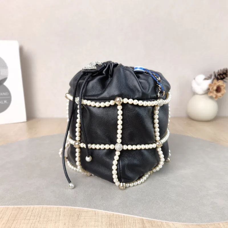 Chanel Shoulder Bag Pearl Bucket Bag Black Lambskin One Size 12 × 12 × 17.5 cm 30 — cover view 3 of 6