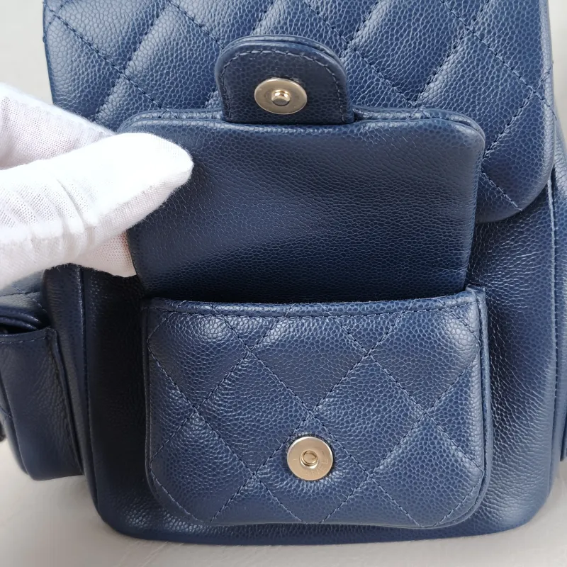 Chanel Backpack duma Navy Grained Calfskin Small 18 × 9.5 × 19 cm — detail view 4 of 15