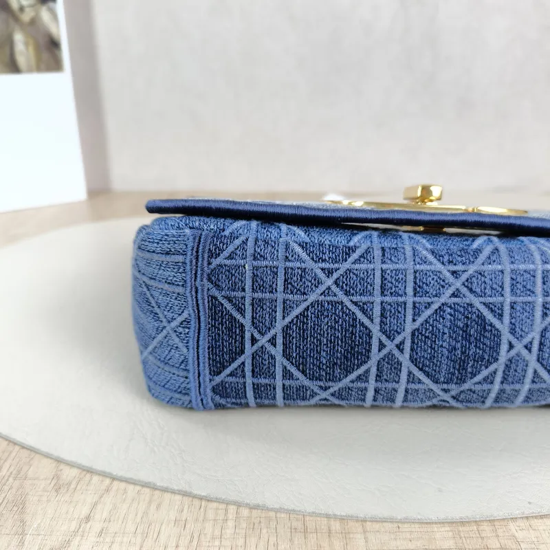 DIOR Crossbody Bag Caro Chain Bag Blue Small 20 × 7 × 13.5 cm — detail view 3 of 13