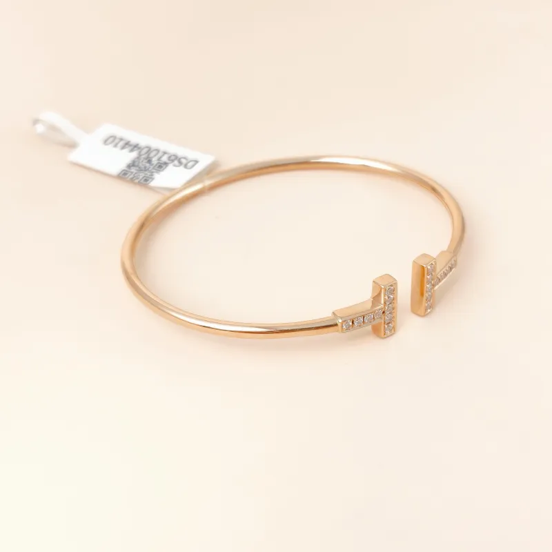 Tiffany&Co. Bangle TC ollection T Rose Gold Rose Gold 18KR ose Gold Diamond Medium 15.9 โ cover view 3 of 8