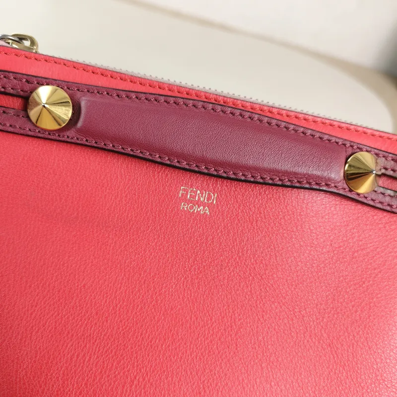 FENDI Crossbody Bag by the way Red Calfskin Mini 20.5 × 9 × 12 cm — detail view 8 of 11