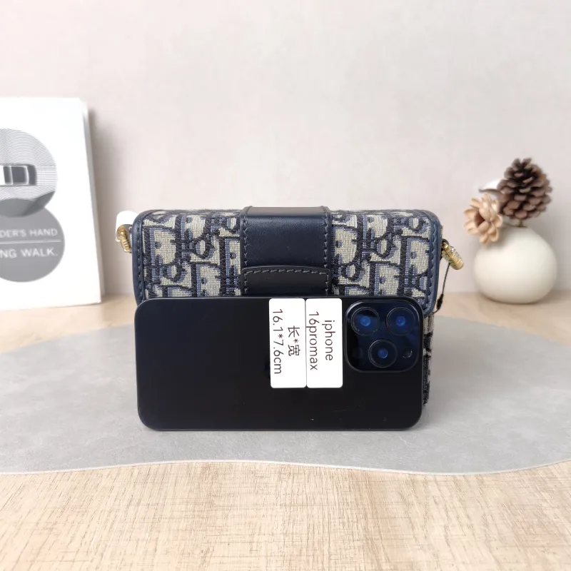 DIOR Crossbody Bag 30Montaigne 30 Box Box Blue Canvas Mini 17.5 × 5 × 11.5 cm — cover view 5 of 5