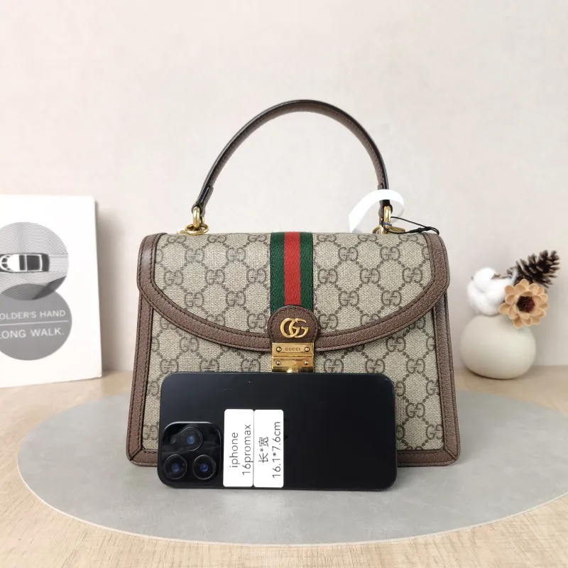GUCCI Top Handle Bag Ophidia GG Messenger Bag Monogram PVC Medium25 × 7 × 17.5 cm — cover view 4 of 5