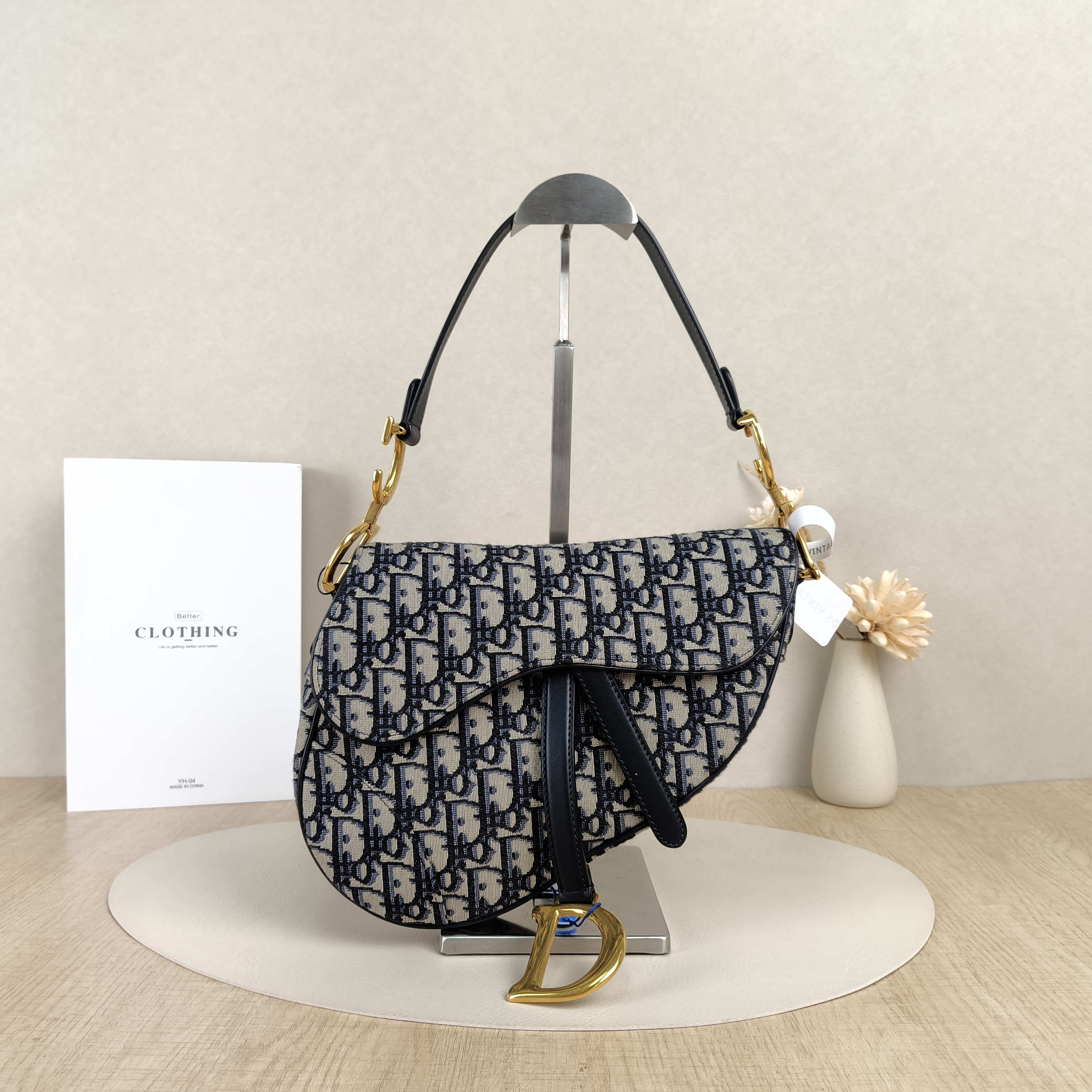 DIOR Crossbody Bag Saddle Shoulder Strap Edition Blue Canvas25.5 × 6.5 × 20 cm
