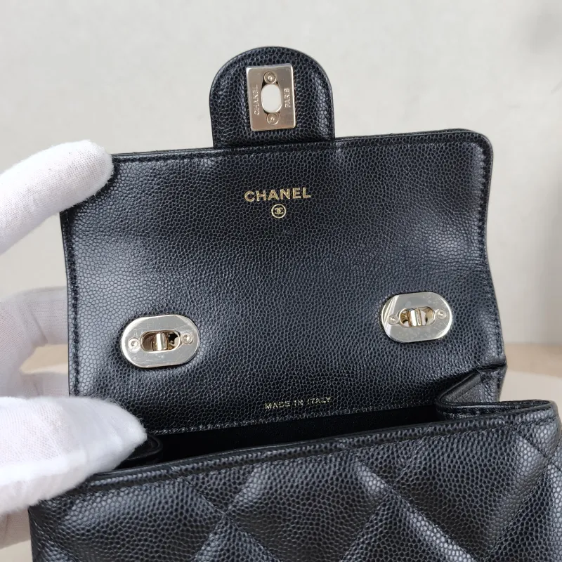 Chanel Crossbody Bag Box Black Grained Calfskin 15 × 7 × 10.5 cm — detail view 7 of 12