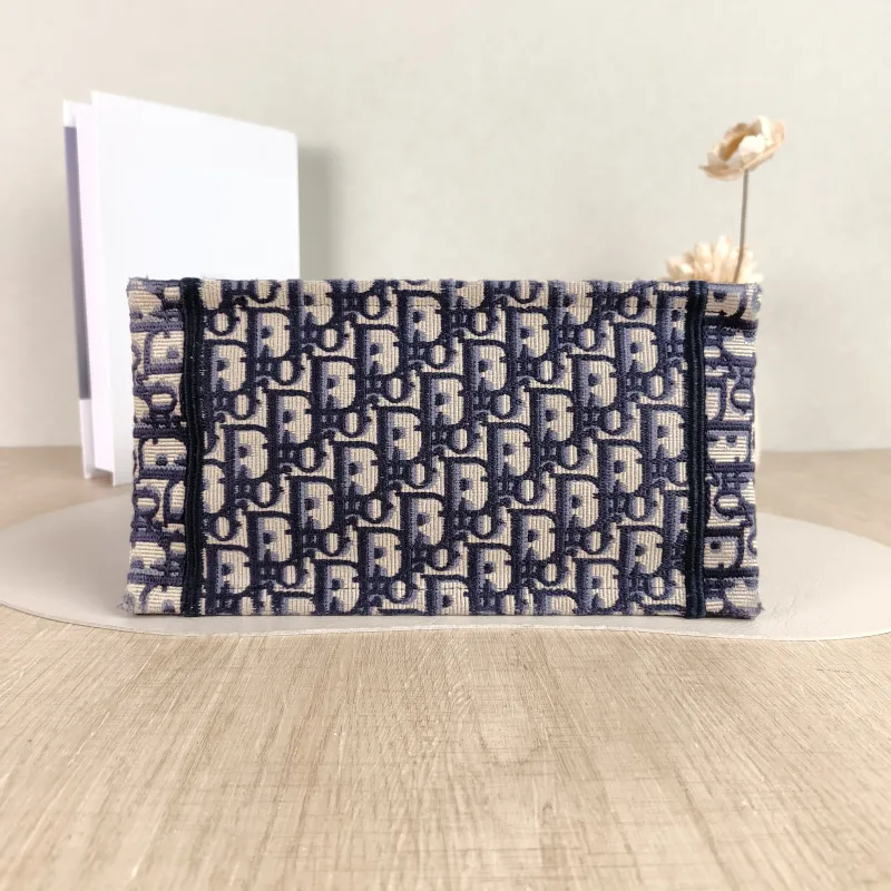 DIOR Top Handle Bag Book Tote Blue Canvas Small 26.5 × 14 × 22 cm — cover view 4 of 5