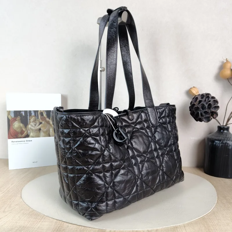 DIOR Top Handle Bag TOUJOURS Black so black Waxed Leather Medium 28.5 × 17 × 21.5 cm — cover view 5 of 5