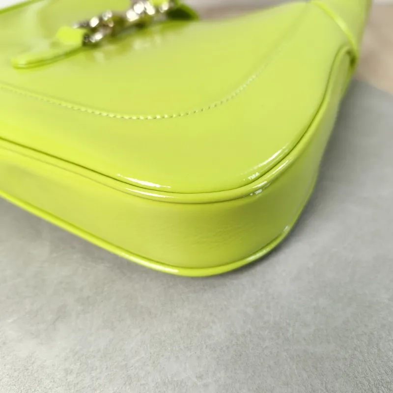 GUCCI Crossbody Bag Jackie 1961Collection Green Patent Leather Medium 27.5 × 4 × 19 cm — detail view 9 of 12