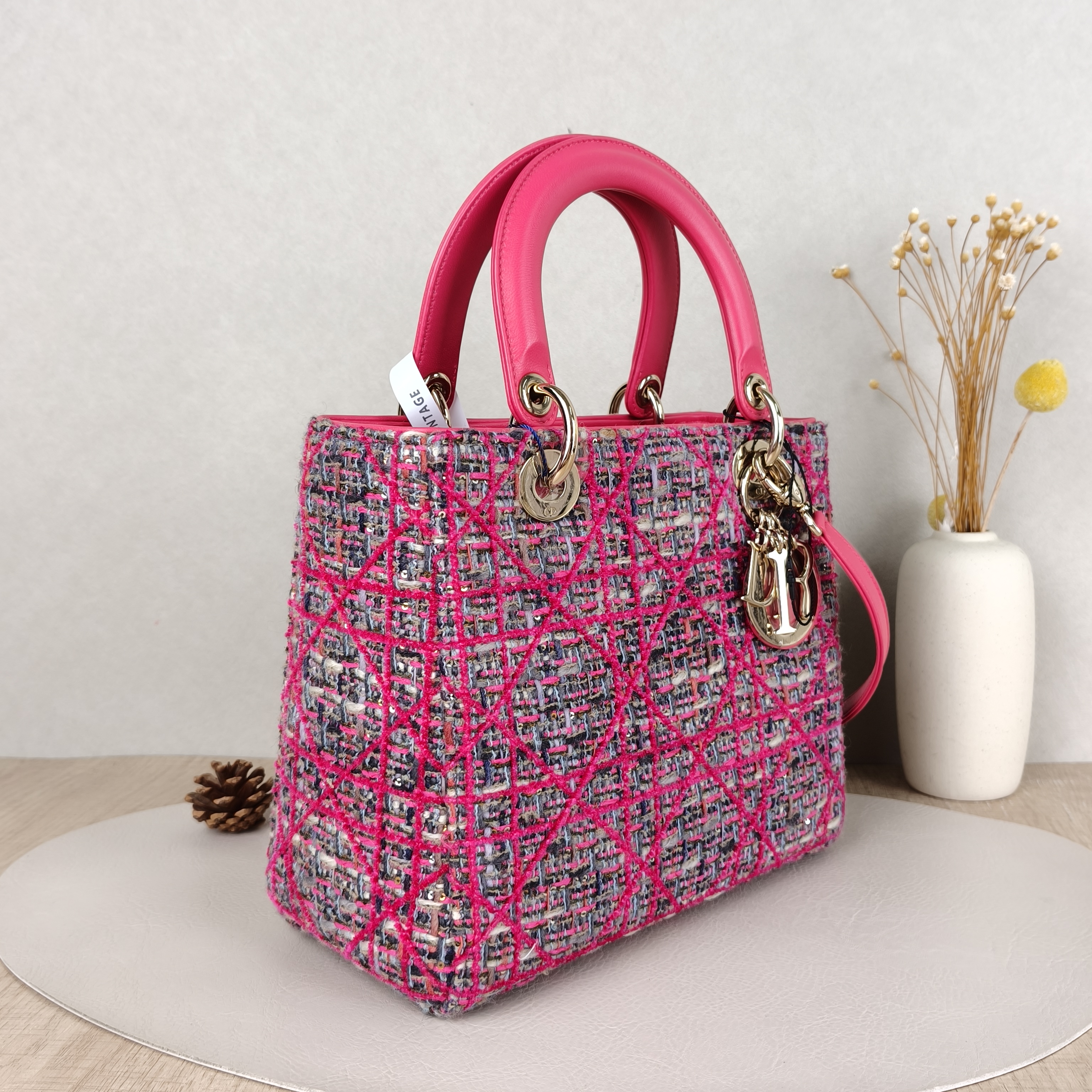 DIOR Top Handle Bag Lady Lady Dior Bag Pink Medium24 × 12 × 21 cm — cover view 3 of 5