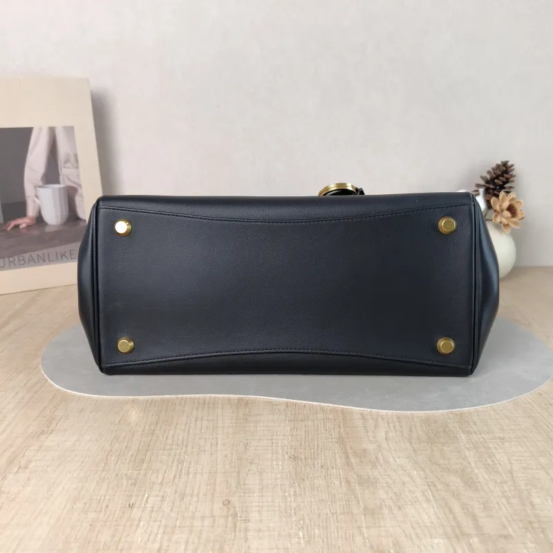 BALENCIAGA Top Handle Bag Hampton Carry All Tote Bag Black Calfskin Small 32 × 16 × 25 cm — cover view 3 of 5