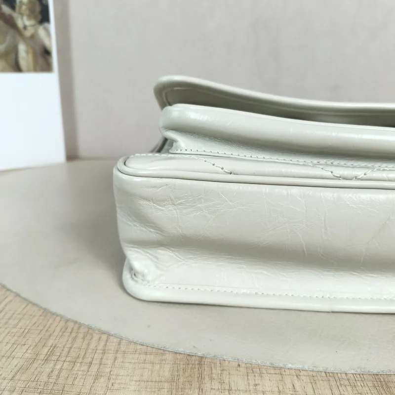 SAINT LAURENT Crossbody Bag Niki D White Waxed Leather Small 21 × 7.5 × 16 cm — detail view 8 of 12