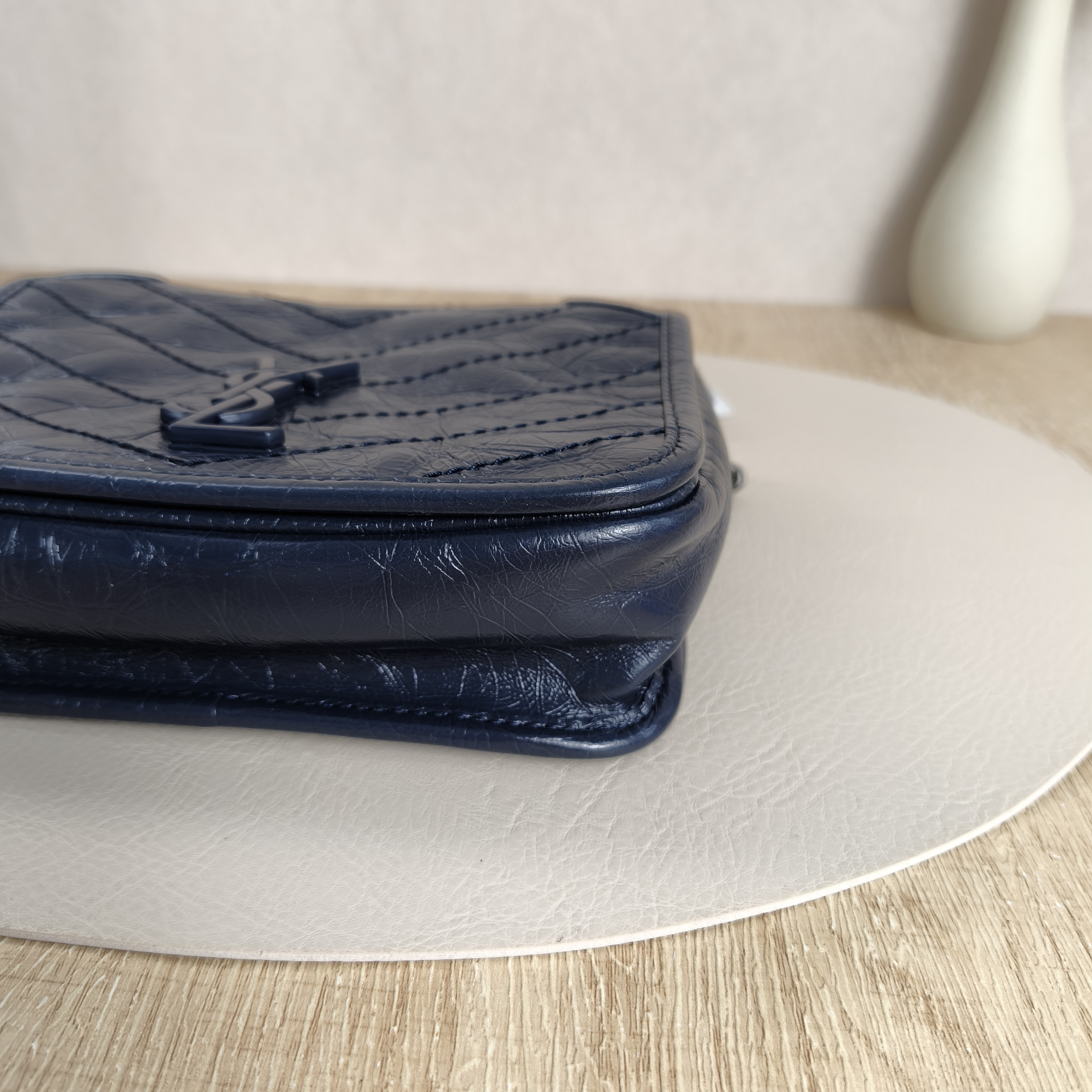 SAINT LAURENT Crossbody Bag Niki Blue Waxed Leathermini19 × 5 × 16 cm — cover view 5 of 10