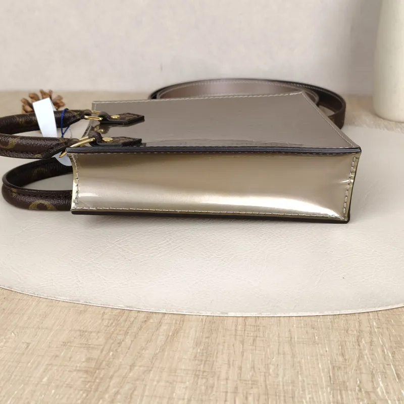 Louis Vuitton Crossbody Bag PETIT SAC PLAT Mini Silver PV Cmini14 × 5 × 17 cm — cover view 4 of 9