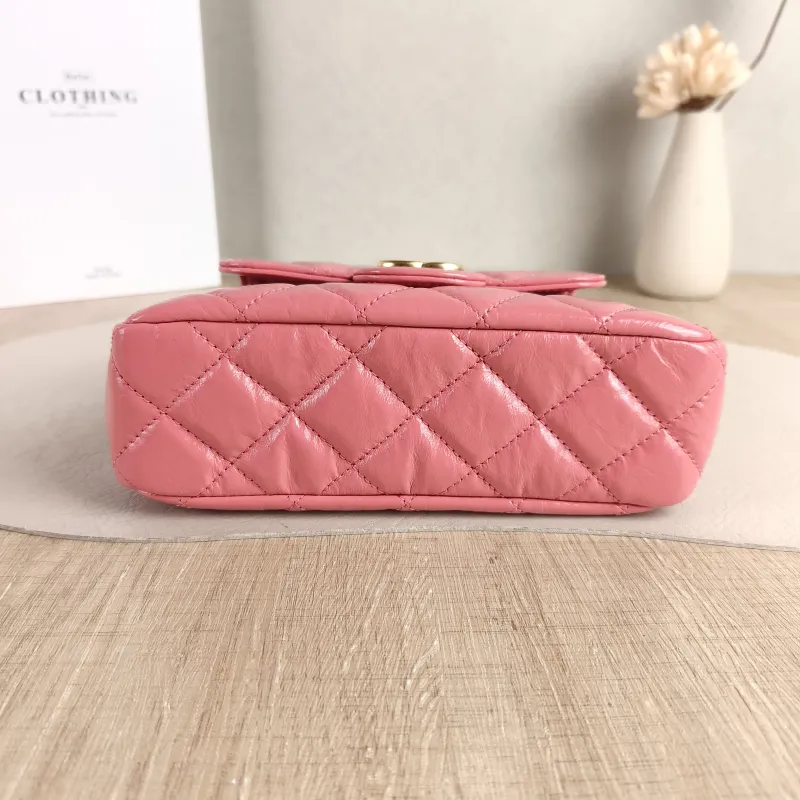 Chanel Crossbody Bag HOBO Pink Waxed Leather Small 19 × 6 × 17 cm — cover view 2 of 5