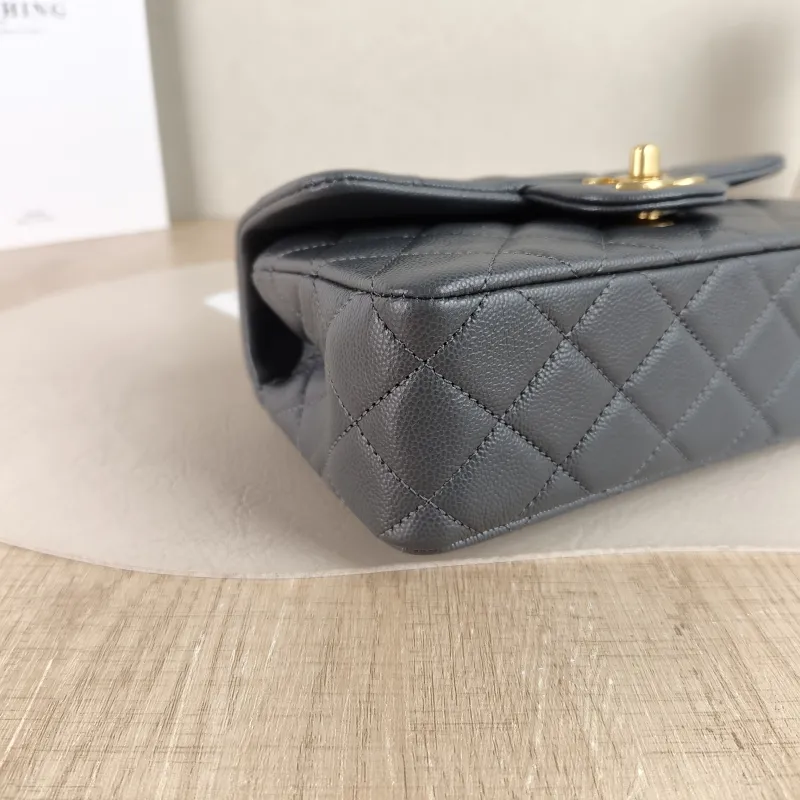 Chanel Crossbody Bag 25b mini Grey Grained Calfskin One Size 20 × 6 × 12 cm — detail view 12 of 14