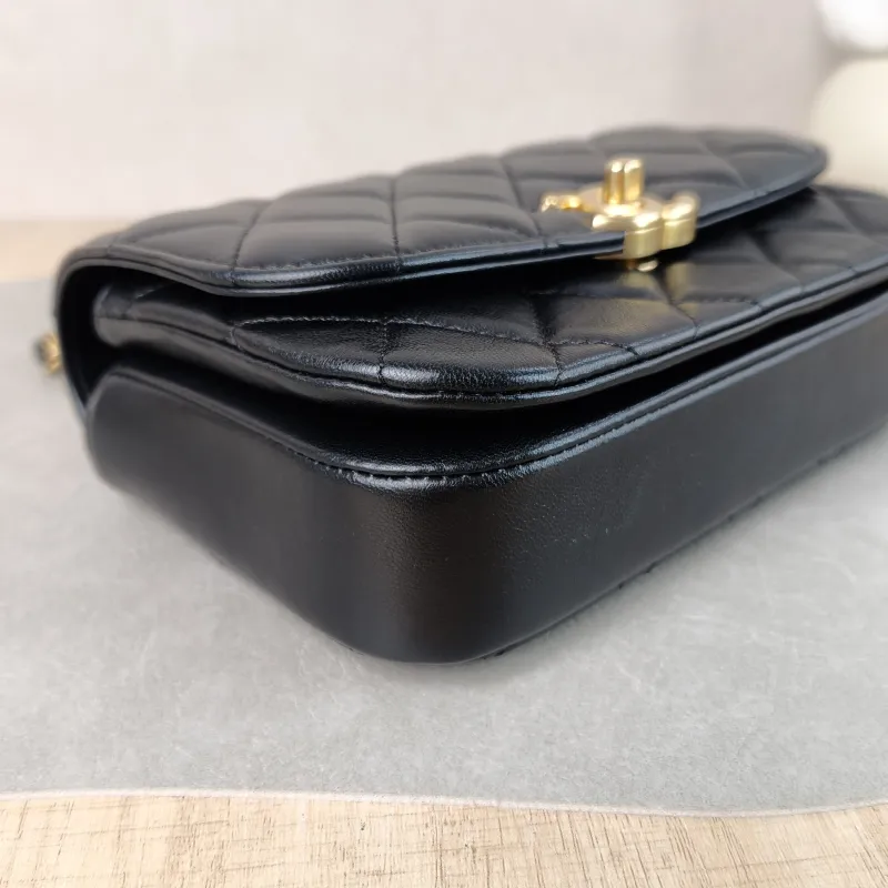 Chanel Crossbody Bag 24s Black Lambskin One Size 18 × 6 × 13 cm — detail view 13 of 15