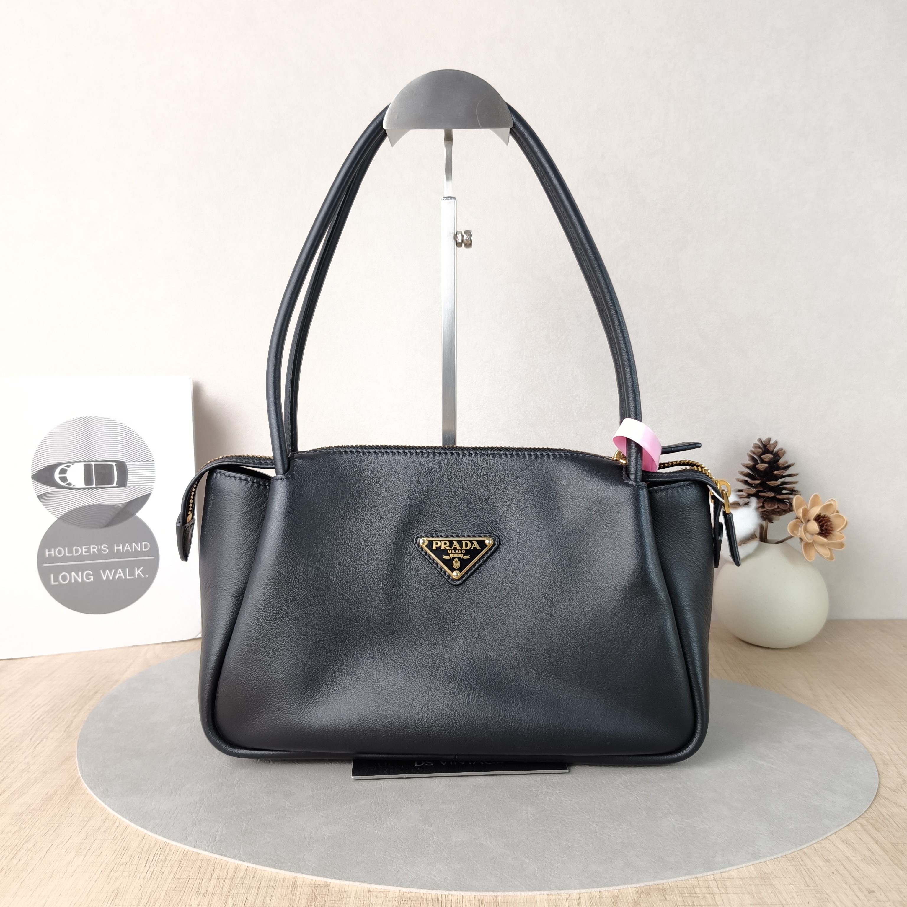 PRADA Shoulder Bag Bonnie Shoulder Bag Black Calfskin One Size28 × 10 × 18 cm