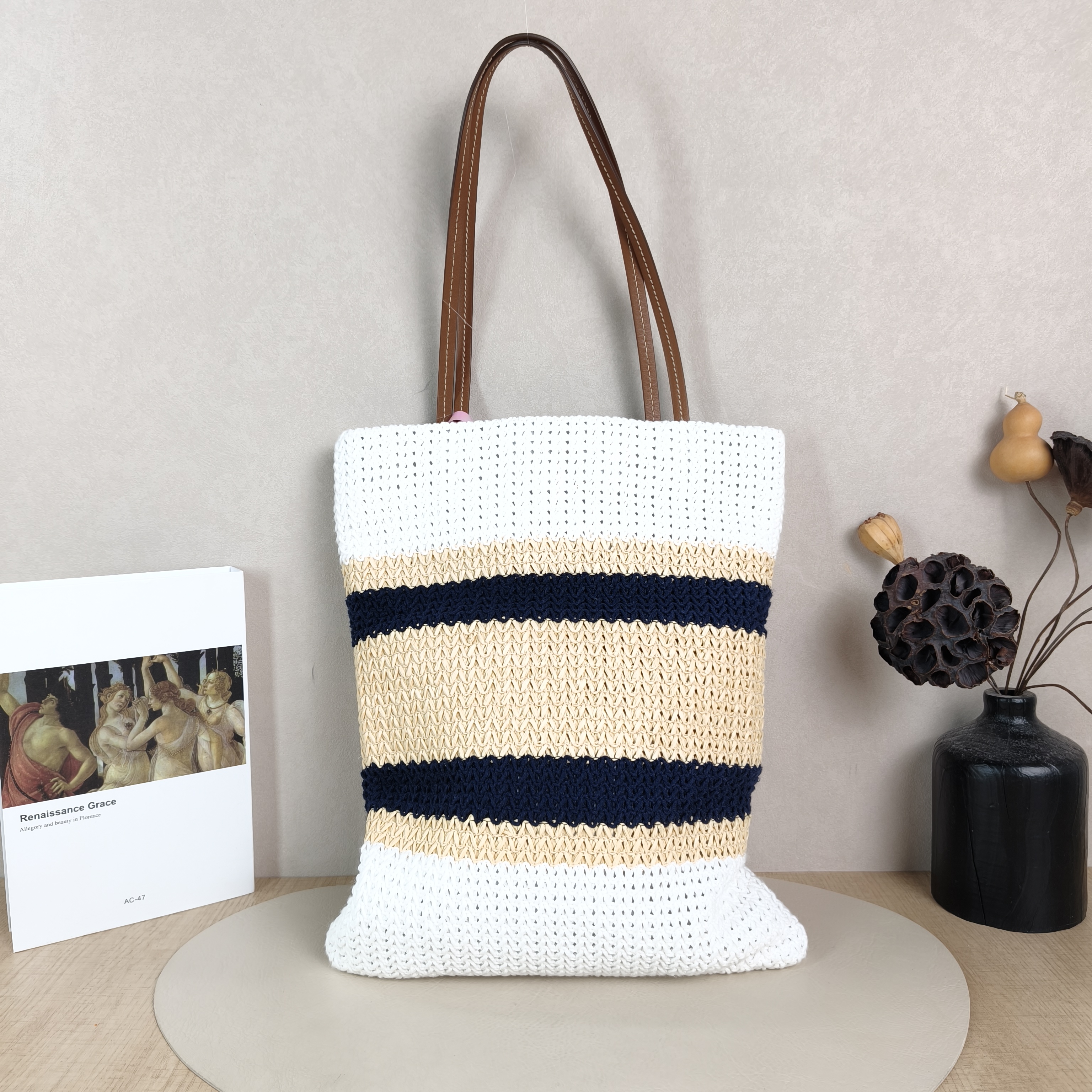 Miumiu Shoulder Bag Raffia Woven Woven One Size31 × 2 × 38 cm — cover view 3 of 6