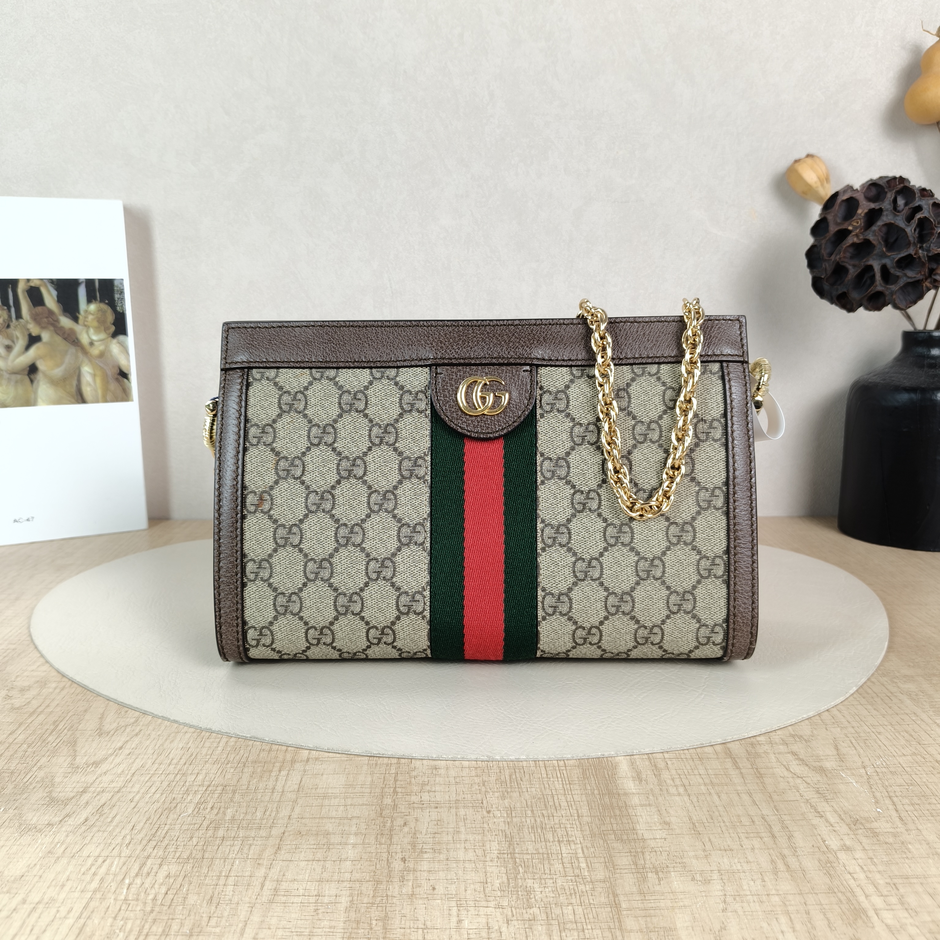 GUCCI Crossbody Bag Ophidia Monogram PVC Medium26 × 8 × 17.5 cm