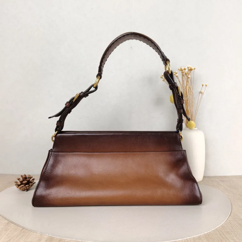 PRADA Shoulder Bag Shoulder Bag Brown Calfskin One Size 32 × 12 × 15 cm — cover view 2 of 5